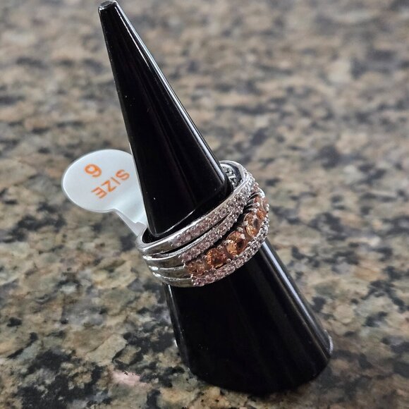 Bomb Party RBP8412 "Simply Divine" Amber Topaz .925 Solid Sterling Silver Sz 6 - Picture 3 of 5